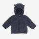 Huttelihut Vaikiška merino vilnos striukė su gobtuvu ir ausytėmis Ombre Blue Melange