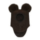 Huttelihut Vaikiška balaklava su alpaku pomponais Dark Brown Melange